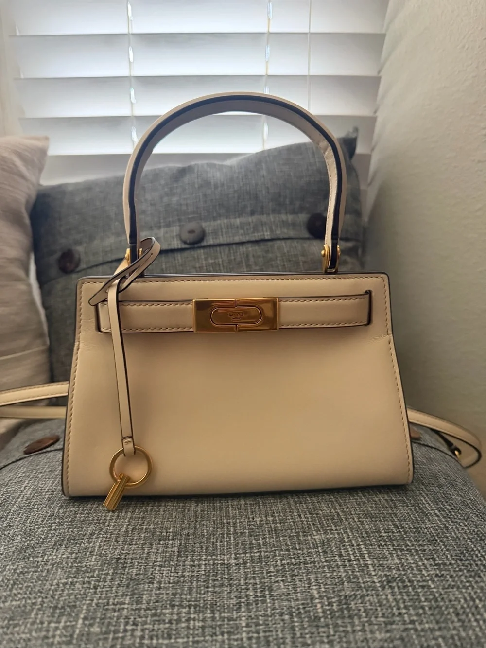 Tory Burch Leather Lee Radziwill Petite Leather Top-Handle Crossbody Bag